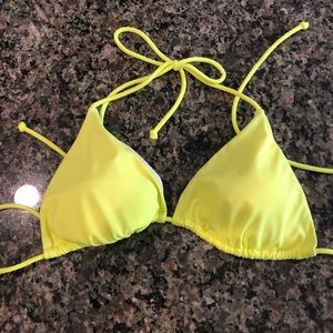 Neon Yellow Victoria’s Secret triangle swim top
